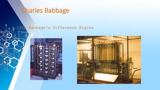Charles Babbage
1822 Babbage's Difference Engine
 