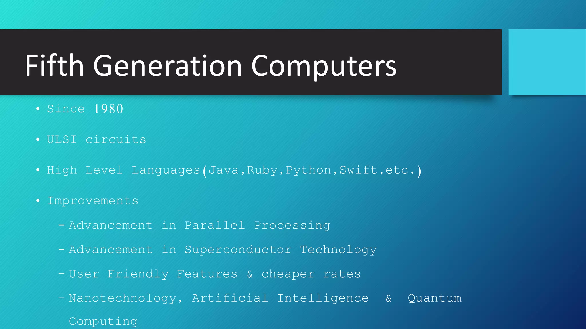 Evolution of computers PPT
