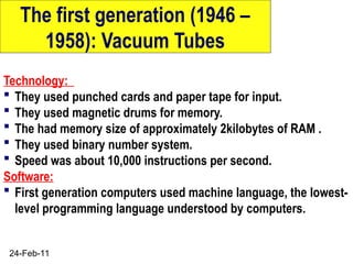 Original Computer Programing Card Running Evolution Of ComputersEvolution Of Computers unit two.ppt