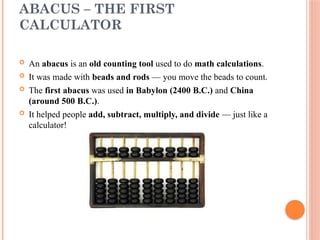 The Evolution of Computers: From Abacus to Artificial Intelligence | PPTX