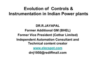 Evolution ofcontrol and instrumentation in indian power plants | PDF