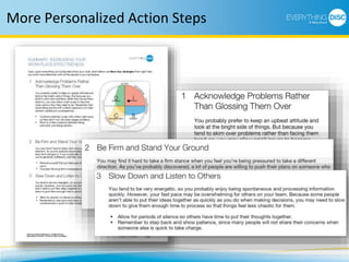 More Personalized Action Steps
 