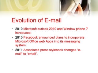 Evolution of e mail | PPTX