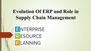 Evolution Of ERP and Role in
Supply Chain Management
 