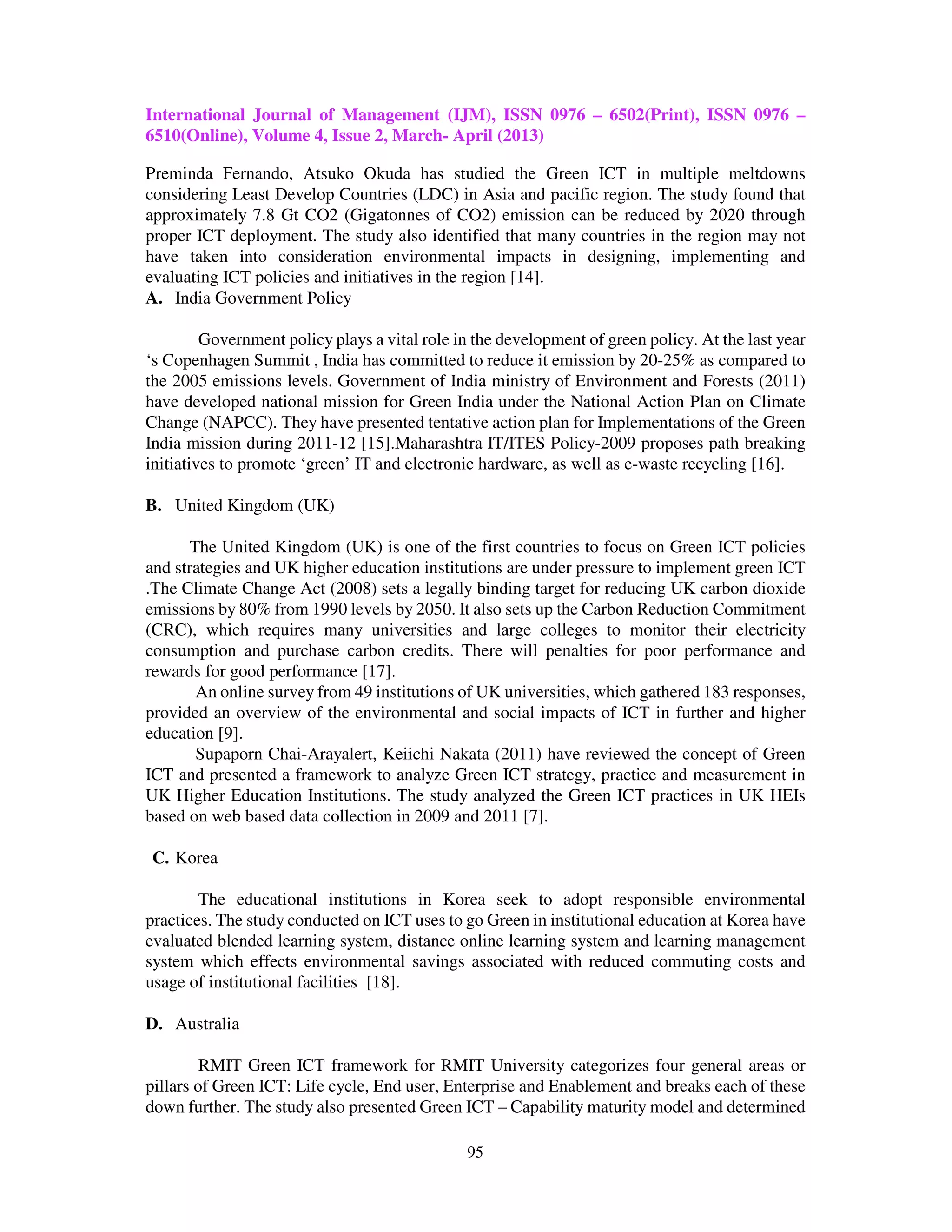 Evolution of green ict implementation in education sector a study of ...