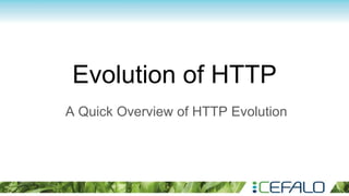 Evolution of HTTP
A Quick Overview of HTTP Evolution
 