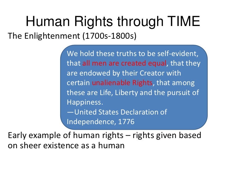 Evolution of human rights in time and place