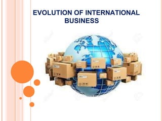 EVOLUTION OF INTERNATIONAL
BUSINESS
 