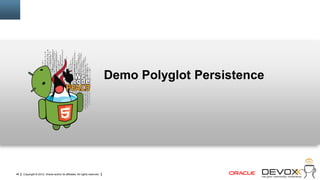 Demo Polyglot Persistence




46   Copyright © 2012, Oracle and/or its affiliates. All rights reserved.
 