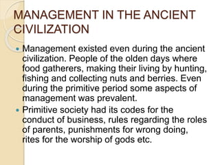 Evolution of management