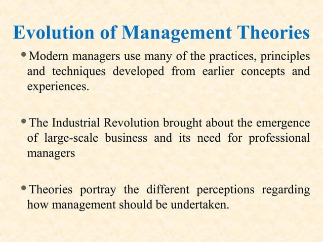 THE EVOLUTION OF MANAGEMENT THEORIES.pdf | Business Administration ...