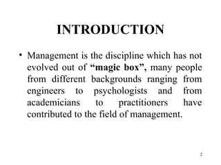Evolution of management theory itm ch02 | PPT