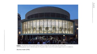 PLACE
Image 7: The 186-foor store in Dubai features exterior wings that are made from 340 carbon fiber
reinforced polymer rods. At 180 feet wide, the 18 panels make it one of the world’s largest kinetic art installations.
(Business Insider (2019))
 