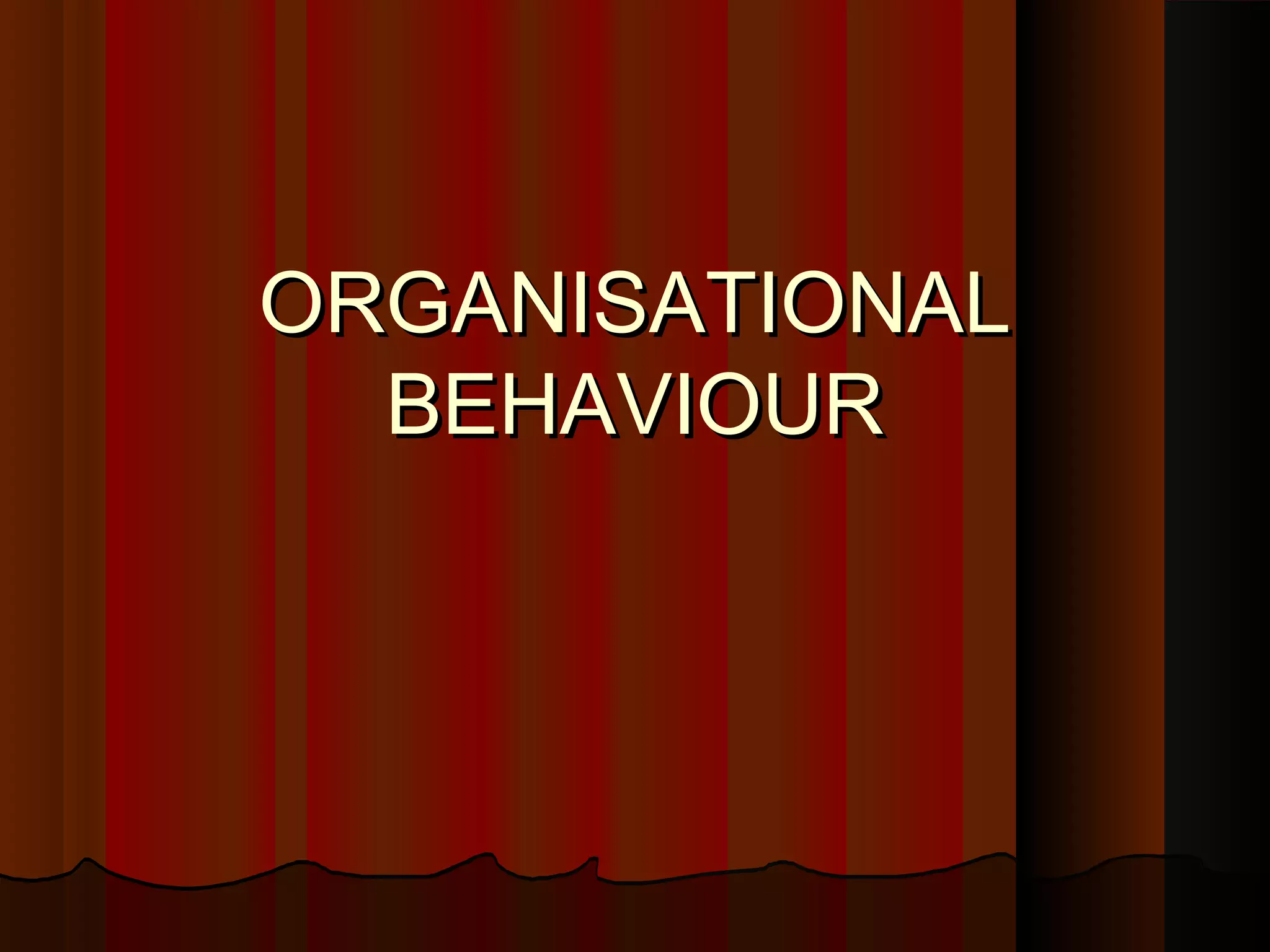 ORGANISATIONAL
BEHAVIOUR

 