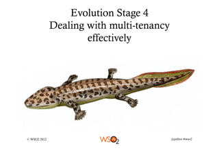 Evolution Stage 4
              Dealing with multi-tenancy
                      effectively




© WSO2 2012              ...