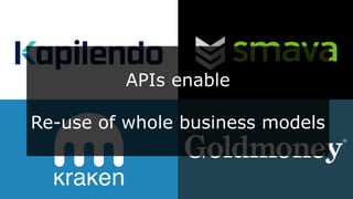 APIs enable
Re-use of whole business models
 