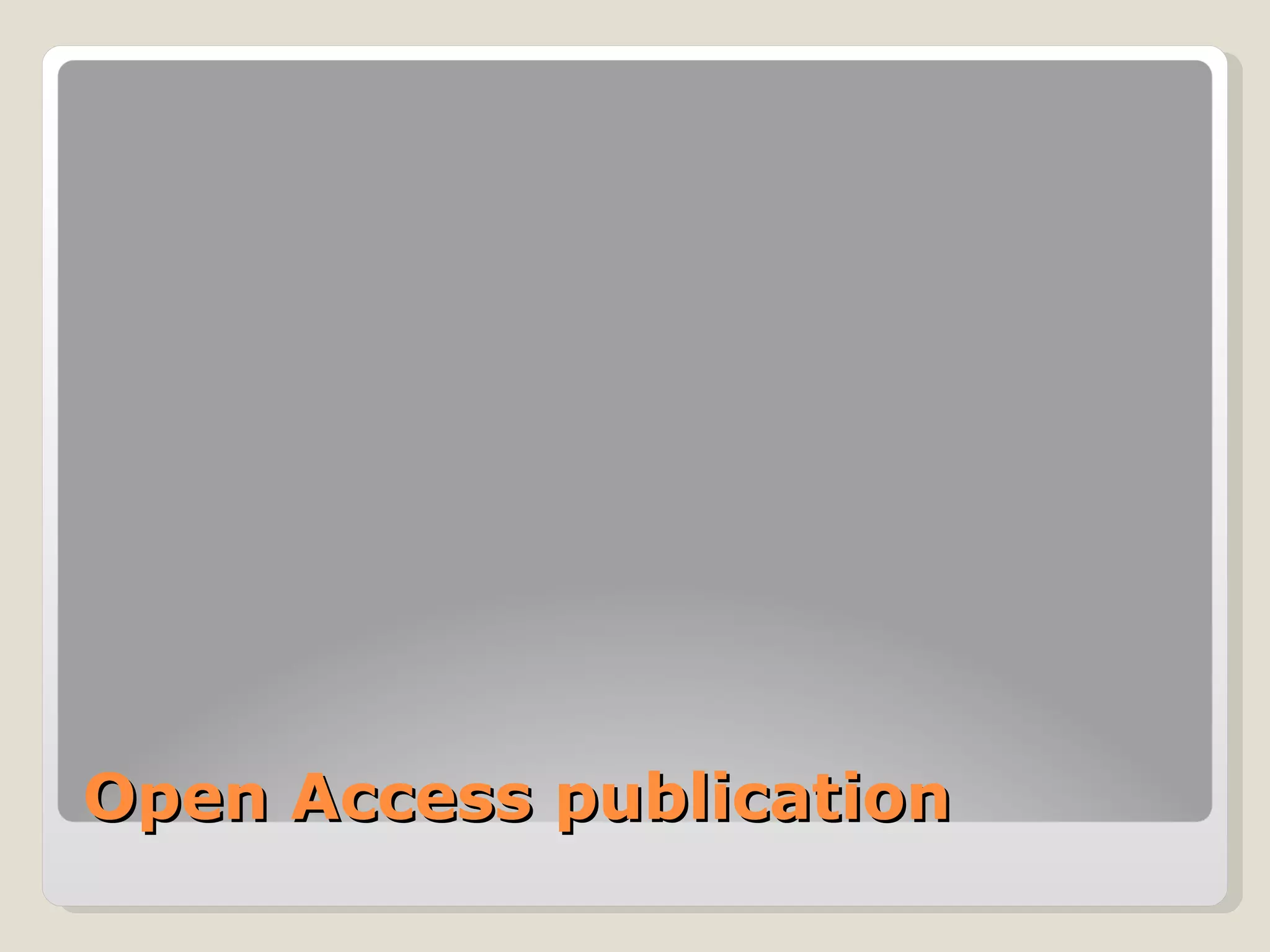 Open Access publication
 