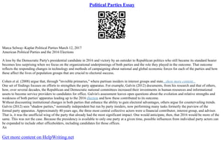 Evolution Of Political Parties | PDF