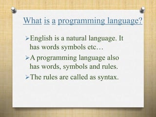 Evolution of programinglang | PPT