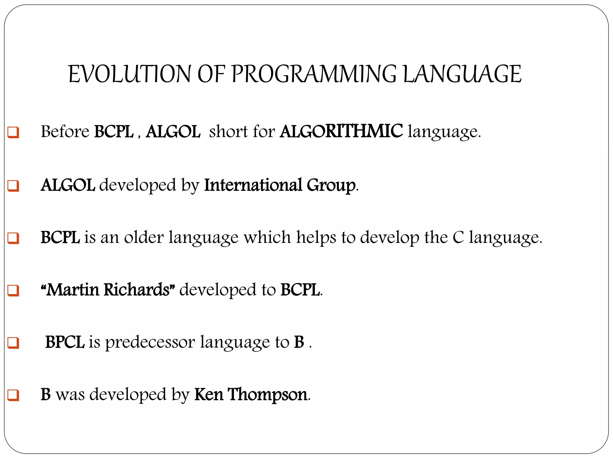 Evolution of programming language | PPT
