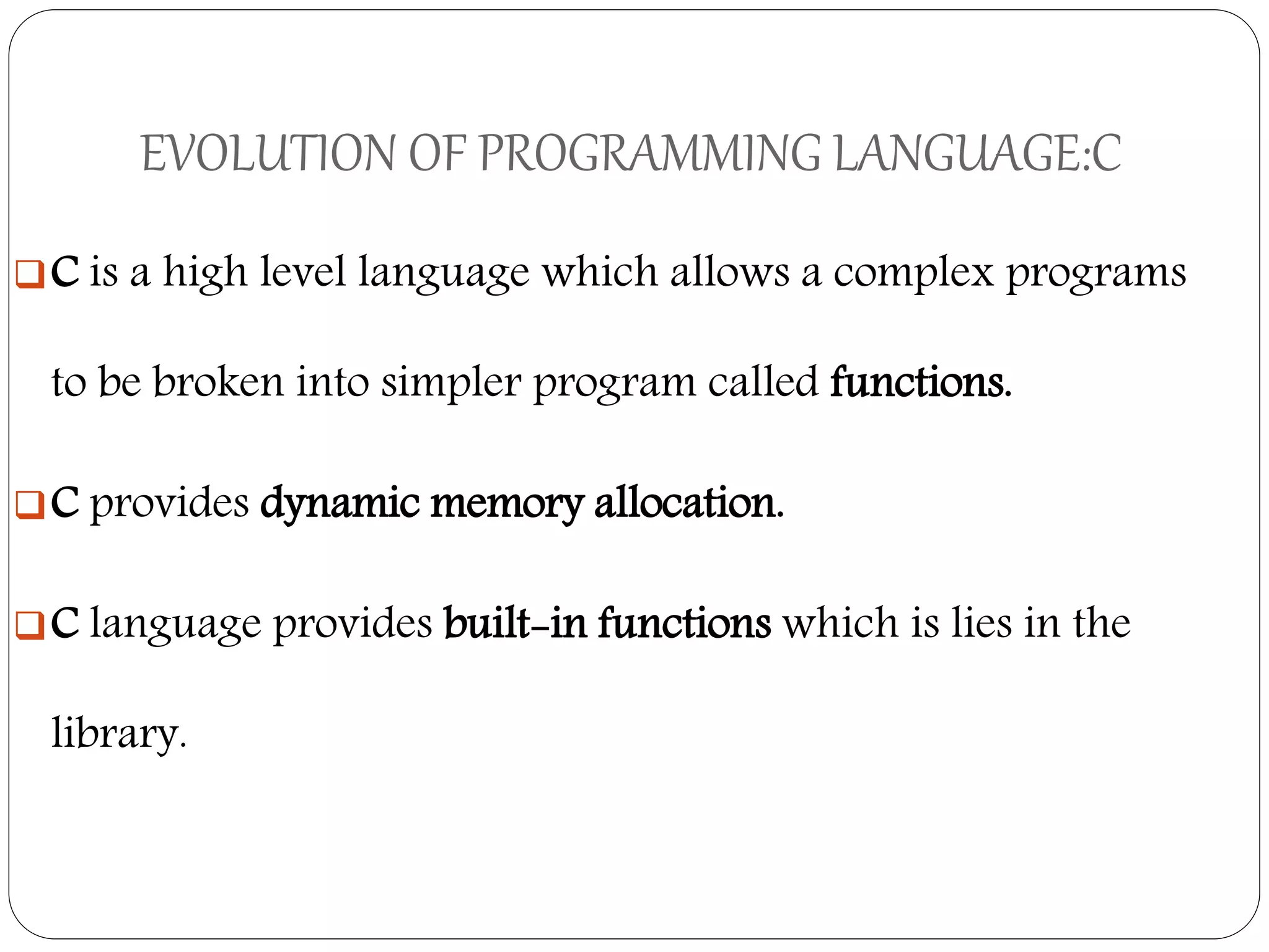 Evolution of programming language | PPTX