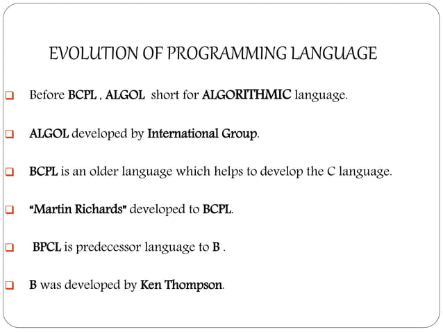 Evolution of programming language | PPTX
