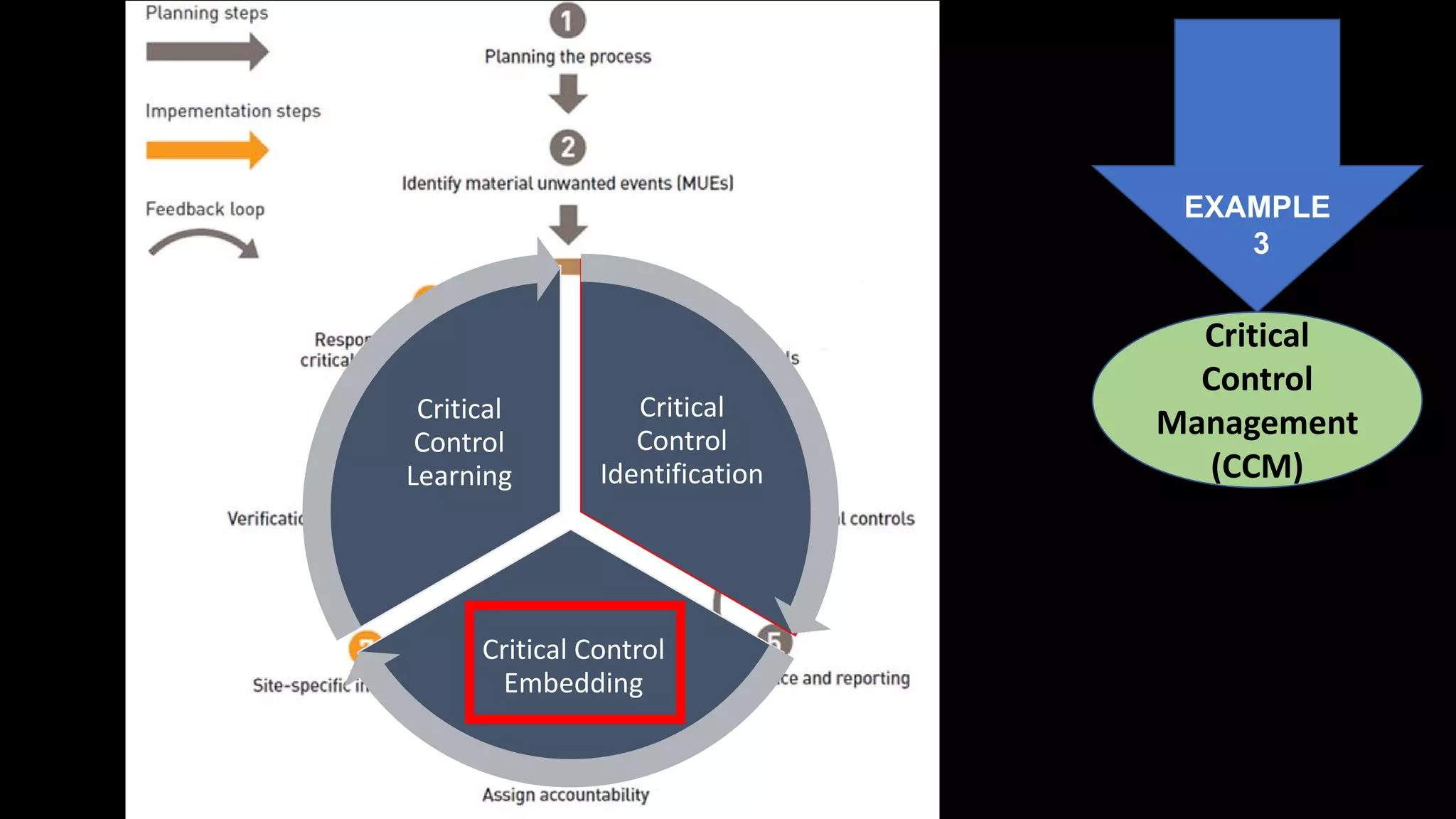 Critical
Control
Management
(CCM)
EXAMPLE
3
Critical
Control
Identification
Critical Control
Embedding
Critical
Control
Learning
 