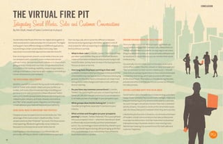 CONCLUSION 
10 
THE VIRTUAL FIRE PIT 
Integrating Social Media, Sales and Customer Conversations 
By Niti Shah, Head of Sales Content at Hubspot 
Social media is the fire pit of the Internet. Digital natives gather to 
share stories and to create and adapt this virtual world. The digital 
era has given rise to different designs and different applications, 
but one thing is certain: social media is here to stay. Sales 
executives must evolve their approach to make the most of it. 
Ever-evolving and ever-present, social media is how we (and 
our prospects and customers) share content and interact 
with each other. On a personal level, it allows us to share what’s 
going on in our minds and in our lives. On a professional level, 
it is a platform for building credibility, researching prospects, 
scaling conversations, keeping up with customers and adding a 
human dimension to your company. 
THE PROFESSIONAL PUBLIC PROFILE 
Establish yourself on outward-facing social media platforms, 
such as Twitter and LinkedIn. Make sure your profile is up 
to date, and invest a few minutes each day to building your 
personal brand: add connections; follow influential Twitter 
users; join LinkedIn groups; tweet and post interesting articles 
related to your industry; and reply, retweet, comment on 
and “like” other people’s posts. Regularly contributing to 
conversations in your field will help build your authority. 
USING SOCIAL MEDIA TO UNDERSTAND YOUR PROSPECTS 
Chances are your prospects are on social media, too. Take 
advantage of this: look at their LinkedIn profiles, Twitter 
streams and even their Pinterest™ accounts. For the purposes 
of prospecting, Facebook is generally not as conducive 
because it is a more personal social media channel. 
Learning about who the prospect is professionally and 
personally will help you better understand how to approach 
them during a call, which can be the difference between 
disinterest and progressing to the follow-up. Here’s a list of 
what to look for when prospecting on social media, where to 
find it and how it can help: 
+ What is their role? (LinkedIn, Twitter) Their role will help 
you determine whether they are an influencer, decision-maker 
or in an area unrelated to what you are trying to sell. 
Avoid the latter, as they have no sway in the buying process 
for your product or service. 
+ How long have they been working in that role? 
(LinkedIn) Someone who has only been in that position for 
a few months may not have as much influence in the buying 
process. On the other hand, a new person can mean more 
willingness to make changes and make a mark, which can 
be your opening. 
+ Do you have any common connections? (LinkedIn, 
Twitter) You can bring this up in your prospecting email, or 
better yet, ask your mutual connection for an introduction. 
It will make you less of a stranger in your prospect’s eyes. 
+ What groups does he/she belong to? (LinkedIn) 
Consider joining these, especially if it pertains to your 
industry. 
+ What articles and thoughts are your prospects 
posting? (LinkedIn, Twitter, Pinterest) This is your glimpse 
into your prospect’s mind — what their interests are (both 
professionally and personally) and their potential pain 
points. You can leverage a recent article they shared in your 
email, and build rapport during calls by bringing up the fact 
that you love to bake if you noticed they have a Pinterest 
board dedicated to cupcakes. 
CREATING DIALOGUE DURING THE SALES PROCESS 
Once you have connected with a prospect, go ahead: use 
social media to engage them between calls. Follow them on 
Twitter and add them on LinkedIn. An easy way to not miss a 
thing is to add them to lists, or use social media software such 
as HootSuite or Social Inbox so you can monitor their social 
media activity. 
Occasionally (no more than once in a few days, so as not to 
come off as a stalker) favorite, retweet or reply to a tweet and 
“like” or comment on their recent LinkedIn post — this will 
show that you are paying attention to them and are interested 
in what they have to say, which acts as positive affirmation 
at the virtual fire pit. This makes you likeable during the sales 
process and will ensure that you not just survive, but thrive in 
the sales process. 
KEEPING A CUSTOMER HAPPY WITH SOCIAL MEDIA 
Social media is also a fantastic tool to keep existing customers 
happy. If your company has a social media manager, make sure 
they are monitoring activity streams dedicated to customers. 
Account managers should also monitor their own customers’ 
activity streams. You want to continue the conversation post-sale: 
this shows that you’re invested in their long-term success. 
Like the fire pit of ancient civilizations, social media is the heart 
of modern, virtual communications that sales professionals 
must tap into and nurture. And that means that any business 
that wants to stay in business needs to stop treating it as a 
fad and start treating it as a powerful tool for both sales and 
customer happiness. 
 