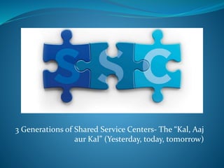 3 Generations of Shared Service Centers- The “Kal, Aaj
aur Kal” (Yesterday, today, tomorrow)
 