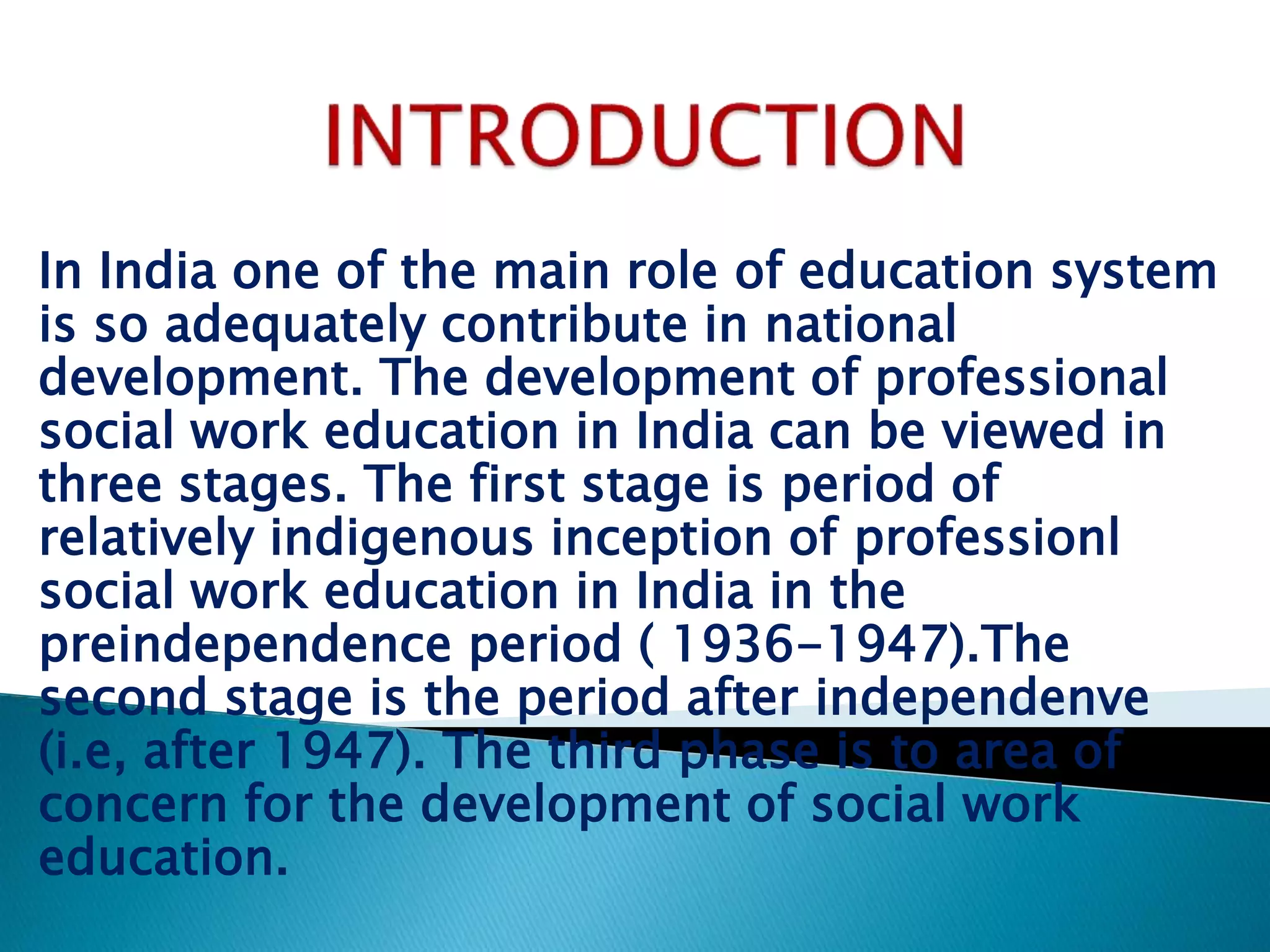 Evolution of social work education in india | PPTX
