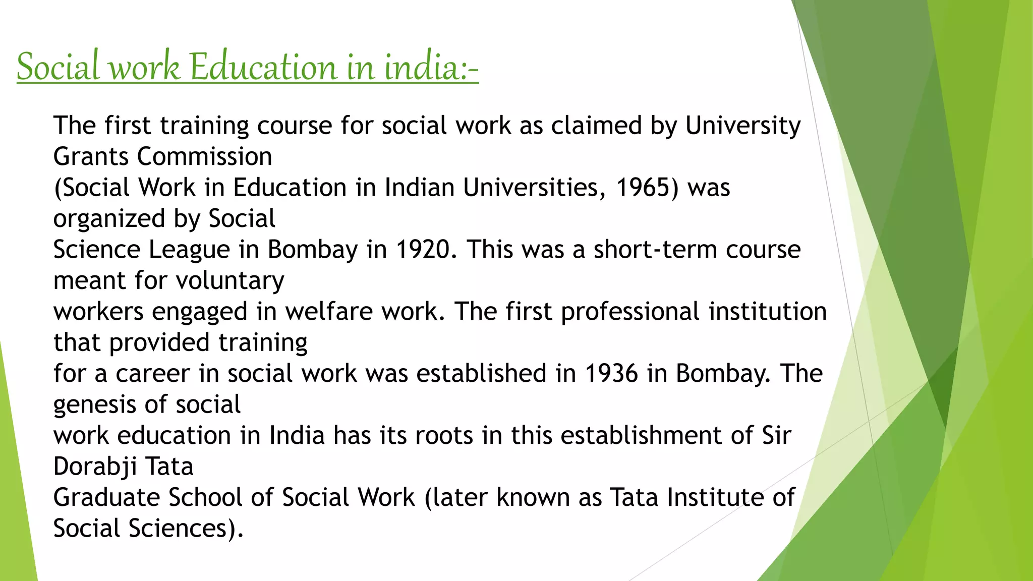Evolution of social work education in india | PPTX