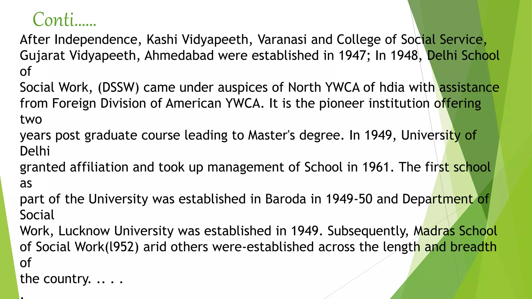 Evolution of social work education in india | PPTX