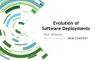 Evolution of
Software Deployments
Nick Willever
Engineering Manager at
 