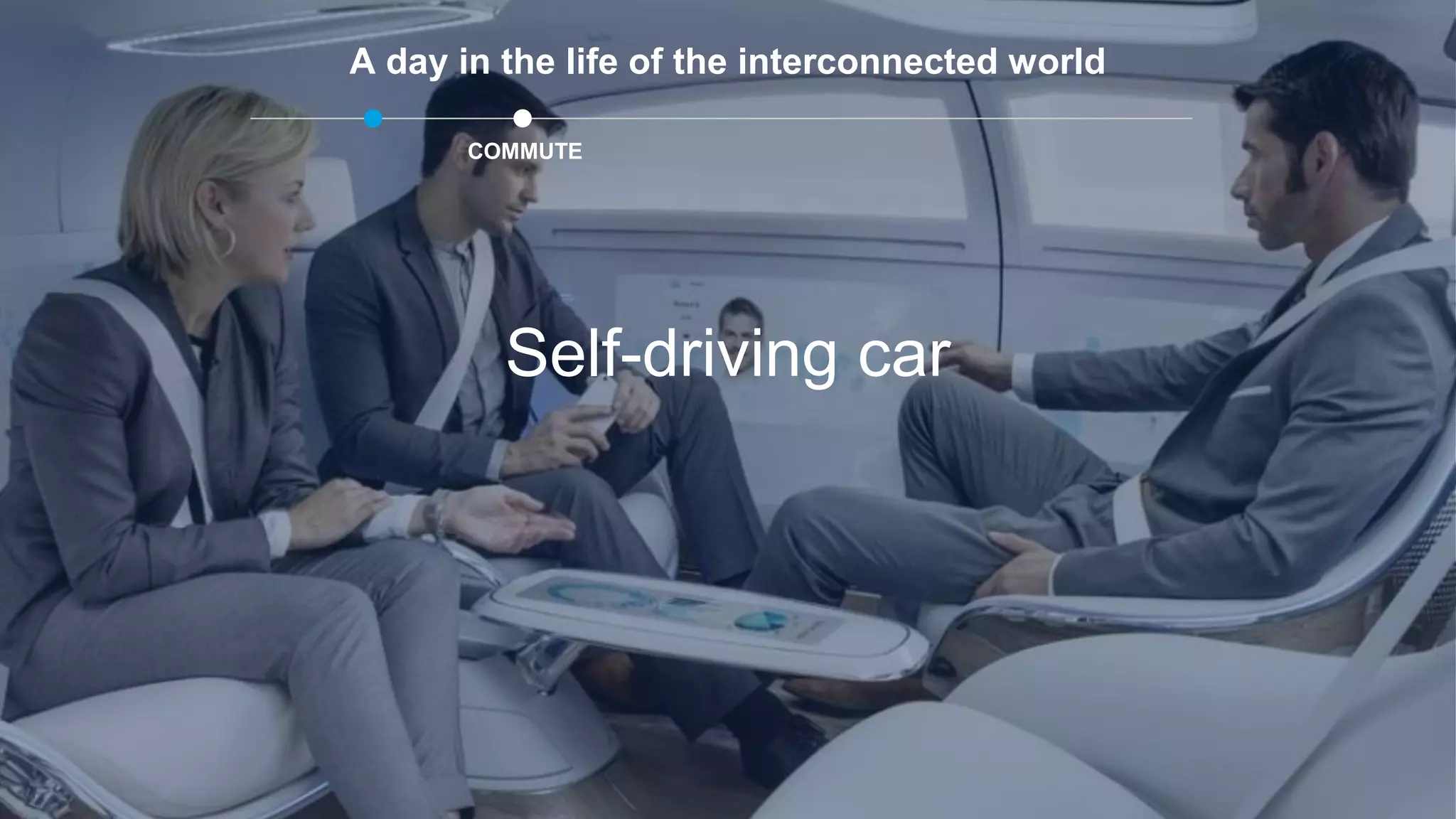 Self-driving car
COMMUTE
A day in the life of the interconnected world
 