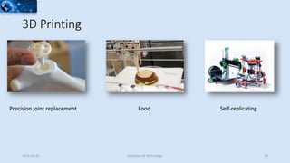 3D Printing
2015-02-25 Evolution of Technology 30
Precision joint replacement Food Self-replicating
 