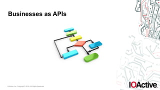 IOActive, Inc. Copyright © 2016. All Rights Reserved.
Businesses as APIs
 