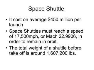 Space Shuttle Speed Average