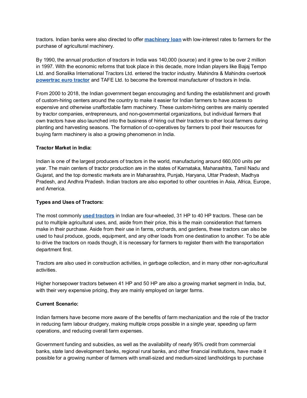 Evolution of tractors in india and its current scenario
