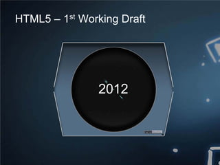 2012
HTML5 – 1st Working Draft
