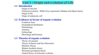 origin & evolution of life veena. Theories of evolution,evidences of ...