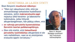 Evoluutioteoria ja tiede fi 12.1.2021