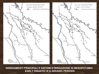 INSEDIAMENTI PRINCIPALI E SISTEMI D’IRRIGAZIONE IN MESOPOTAMIA 
EARLY DINASTIC III & AKKADIC PERIODS 
 