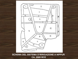 SCHEMA DEL SISTEMA D’IRRIGAZIONE A NIPPUR 
CA. 2000 BCE 
 