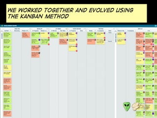 We worked together and evolved using
the kanban method
 