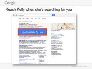 Google Confidential and Proprietary 22Google Confidential and Proprietary 22
Reach Kelly when she’s searching for you
Your...