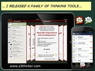 … I released a family of thinking tools… 
www.a3thinker.com 
 