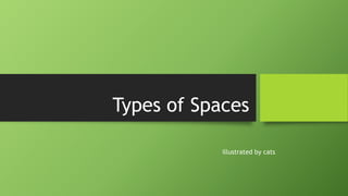 Types of Spaces
illustrated by cats
 
