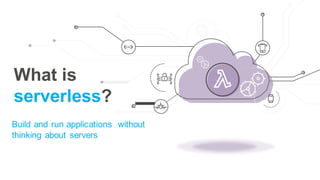 What is
serverless?
Build and run applications without
thinking about servers
 