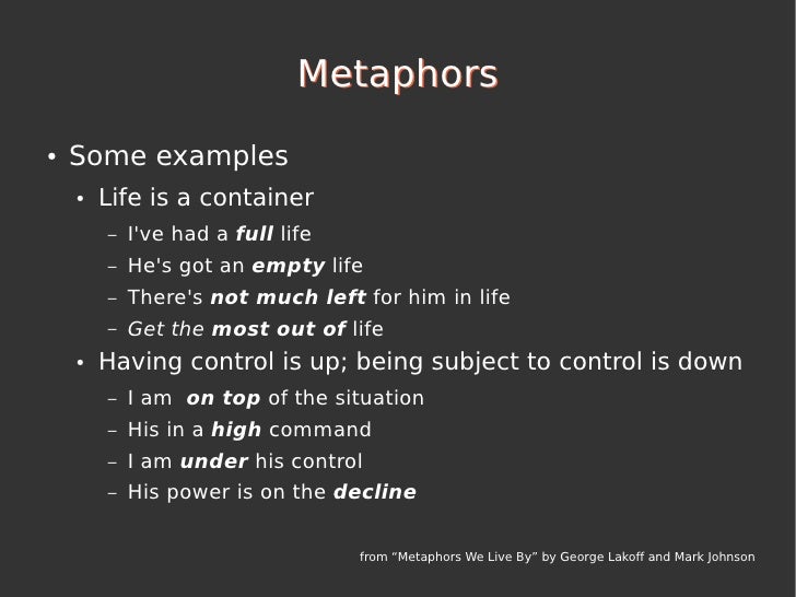 10 examples of metaphors Writing a college essay about yourself examples of metaphors.