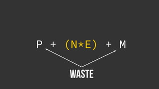P + (N*E) + M
WASTE
 